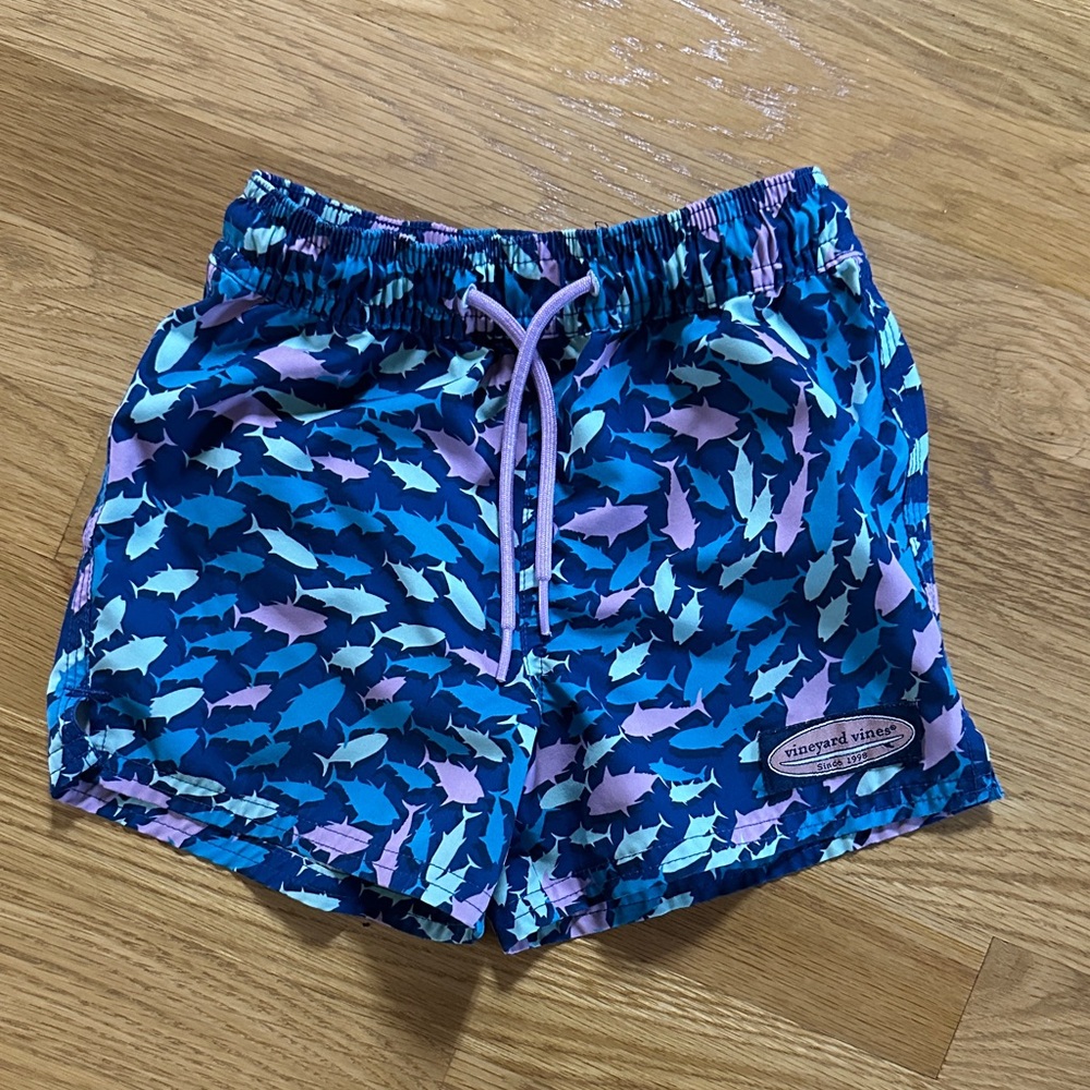 Vineyard Vines Kids Multicolor Shark Pattern Shorts